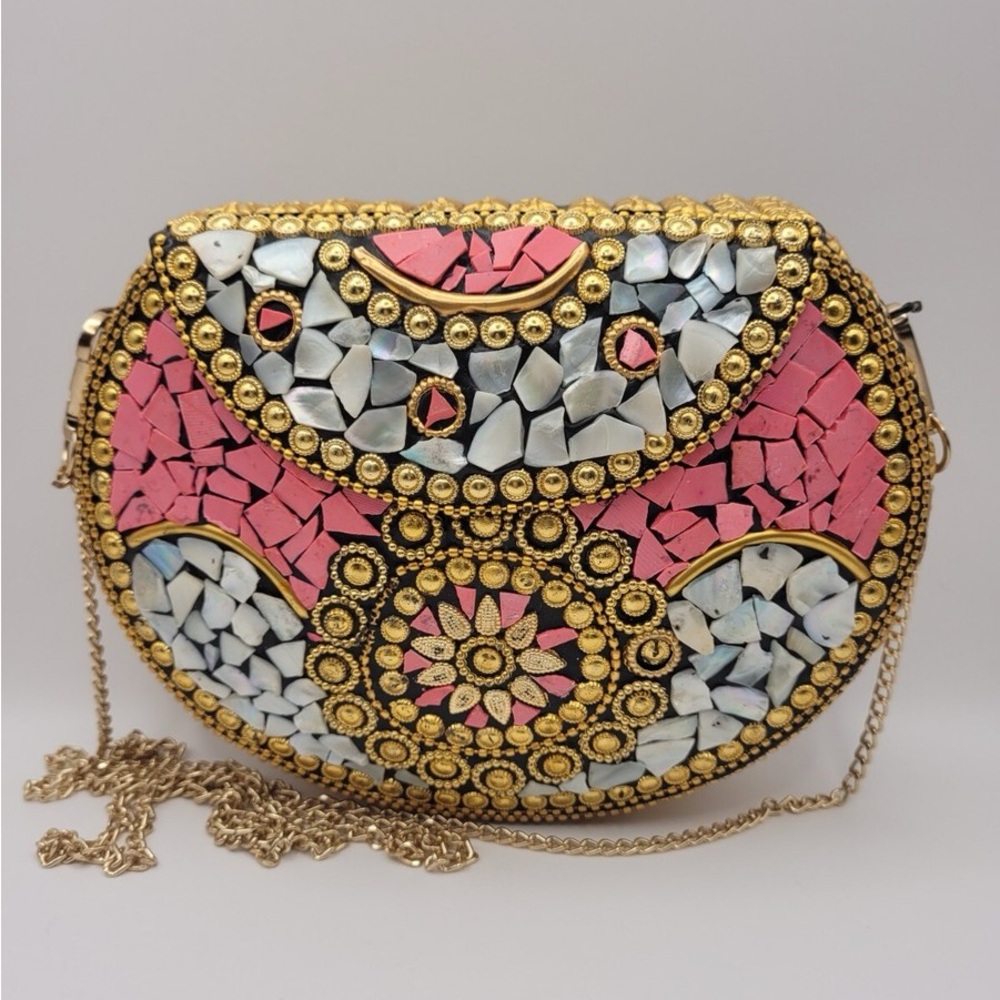 Ramla Mosaic Crossbody Clutch Bag